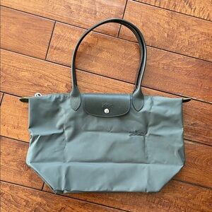 Longchamp Gray Tote Bag - Trimmed with Cowhide - Foldable - Brand New